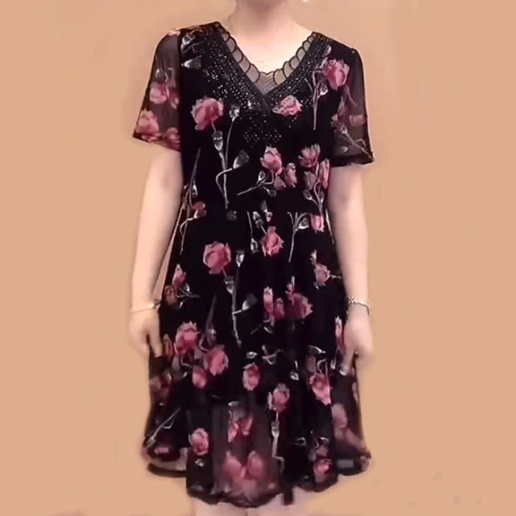 【XL~6XL】🌸Sukienka z koronkowym nadrukiem