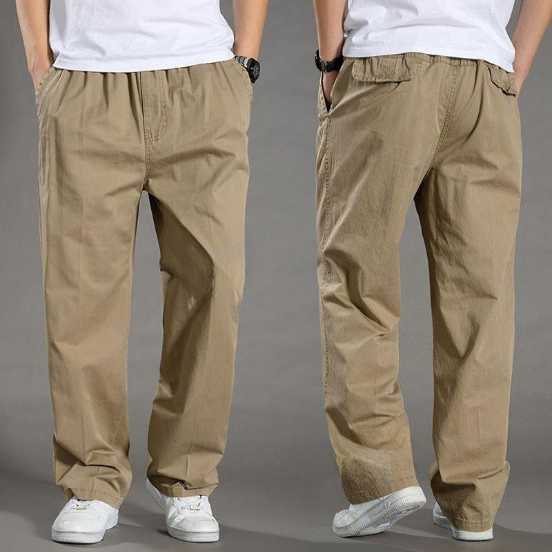 👍 👖【50-130KG】Pantaloni casual ultra-subțiri și respirabili pentru bărbați, vară 2025, pantaloni drepți casual de mărime mare, material ultra-subțire cu uscare rapidă