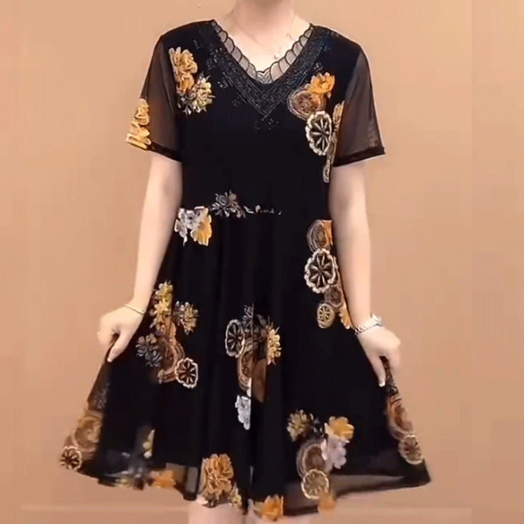 【XL~6XL】🌸Sukienka z koronkowym nadrukiem