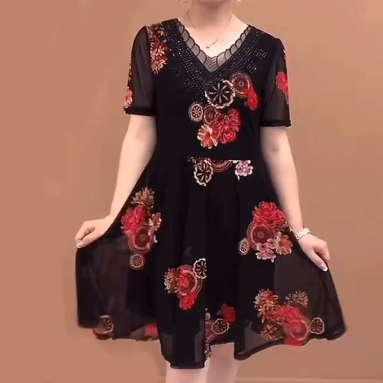 【XL~6XL】🌸Sukienka z koronkowym nadrukiem