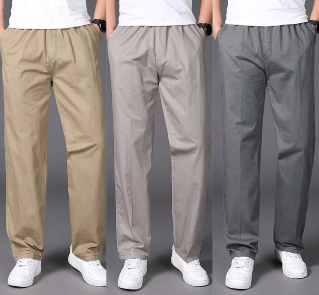 👍 👖【50-130KG】Pantaloni casual ultra-subțiri și respirabili pentru bărbați, vară 2025, pantaloni drepți casual de mărime mare, material ultra-subțire cu uscare rapidă