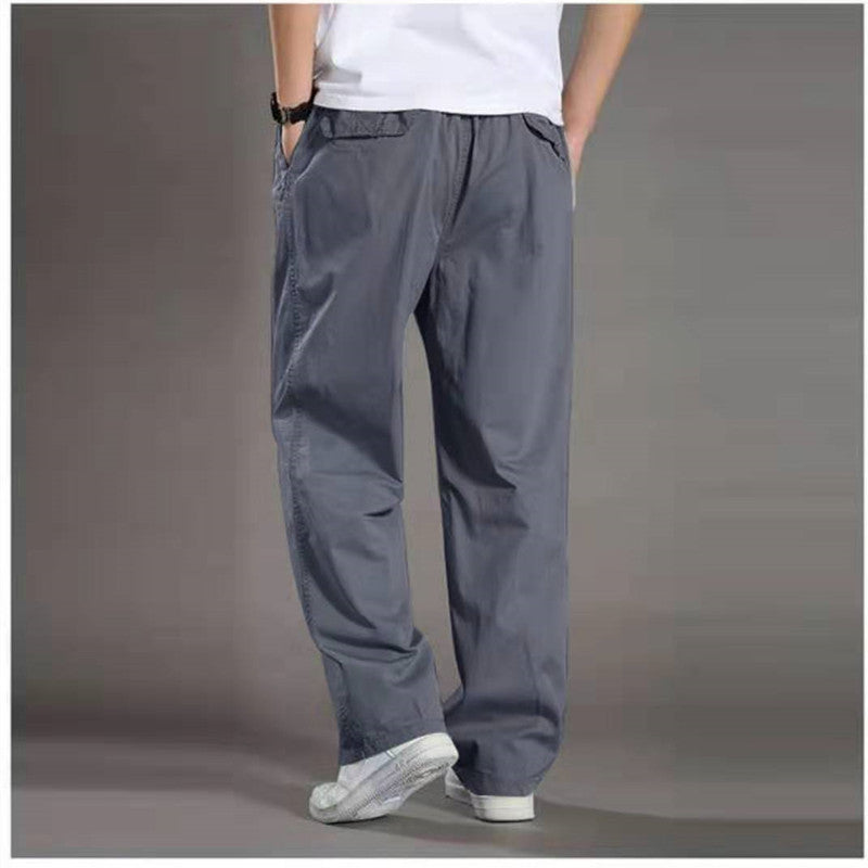 👍 👖【50-130KG】Pantaloni casual ultra-subțiri și respirabili pentru bărbați, vară 2025, pantaloni drepți casual de mărime mare, material ultra-subțire cu uscare rapidă