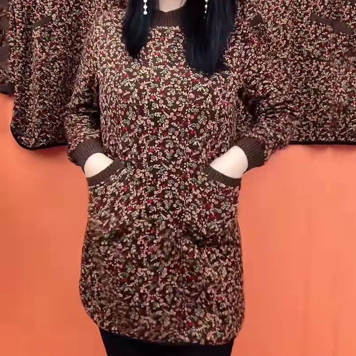 🔥【M-4XL】Nowe jesienno-zimowe pogrubione, aksamitne, luźne topy z nadrukiem