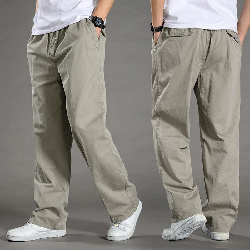 👍 👖【50-130KG】Pantaloni casual ultra-subțiri și respirabili pentru bărbați, vară 2025, pantaloni drepți casual de mărime mare, material ultra-subțire cu uscare rapidă