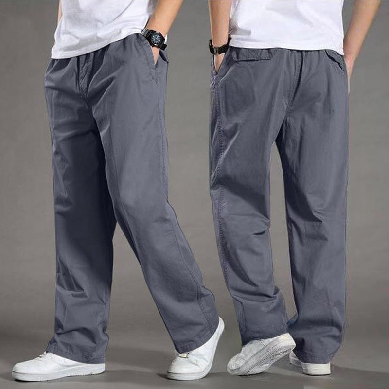 👍 👖【50-130KG】Pantaloni casual ultra-subțiri și respirabili pentru bărbați, vară 2025, pantaloni drepți casual de mărime mare, material ultra-subțire cu uscare rapidă