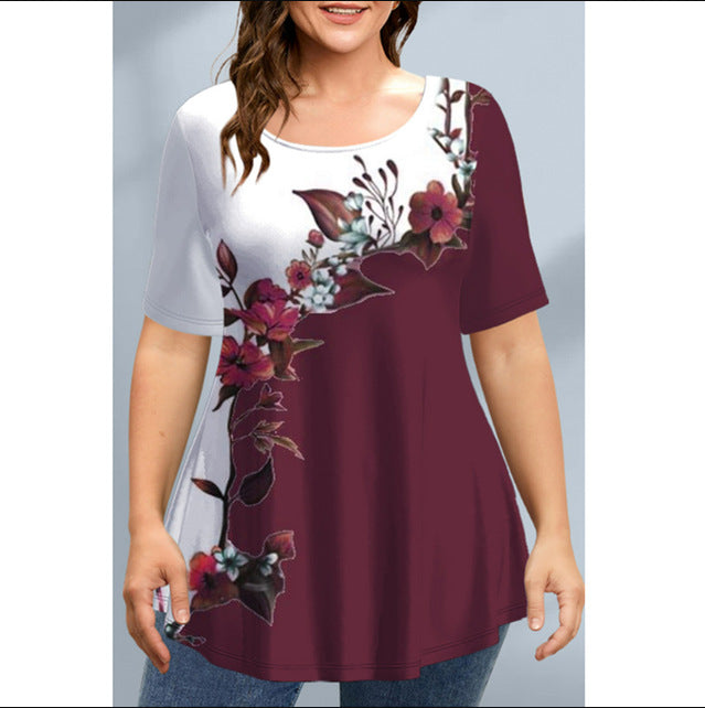 Damski top z okrągłym dekoltem Plus Size