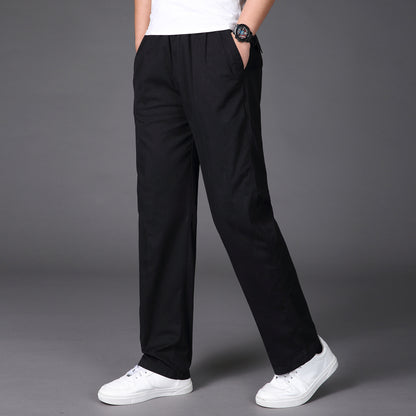 👍 👖【50-130KG】Pantaloni casual ultra-subțiri și respirabili pentru bărbați, vară 2025, pantaloni drepți casual de mărime mare, material ultra-subțire cu uscare rapidă
