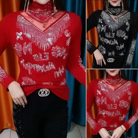 [L-5XL] Seksowna koszulka wyszczuplająca z półokrągłym kołnierzykiem, trwała, przeszywana na gorąco