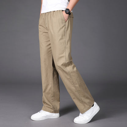 👍 👖【50-130KG】Pantaloni casual ultra-subțiri și respirabili pentru bărbați, vară 2025, pantaloni drepți casual de mărime mare, material ultra-subțire cu uscare rapidă