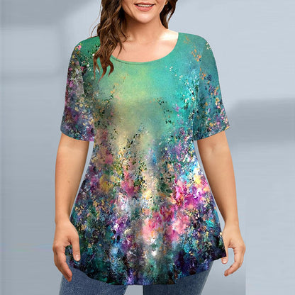 Damski top z okrągłym dekoltem Plus Size