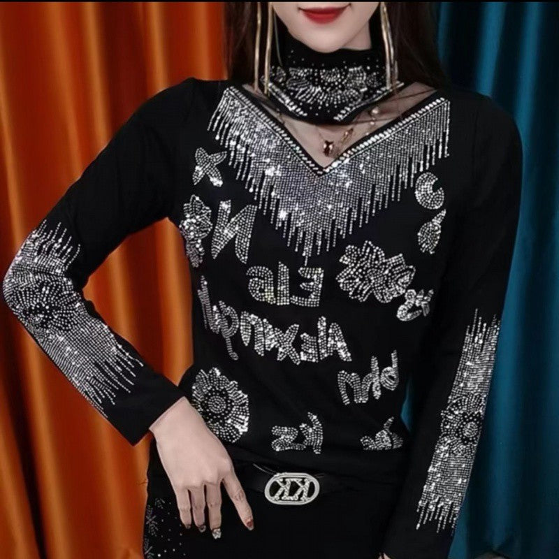 [L-5XL] Seksowna koszulka wyszczuplająca z półokrągłym kołnierzykiem, trwała, przeszywana na gorąco