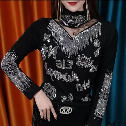 [L-5XL] Seksowna koszulka wyszczuplająca z półokrągłym kołnierzykiem, trwała, przeszywana na gorąco